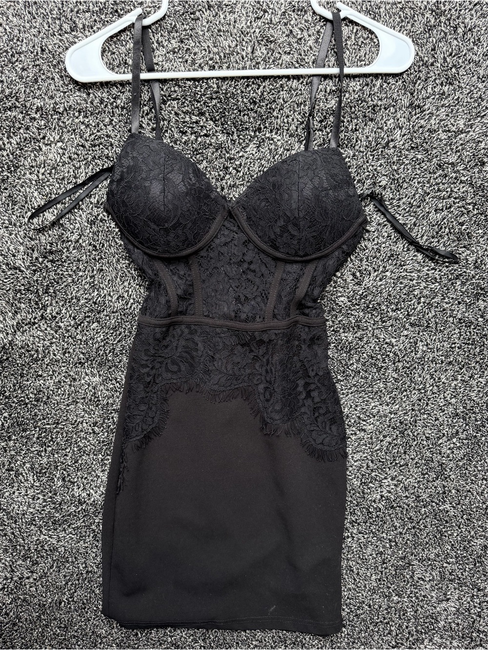 Papaya Black Lace Bustier Chemise Slip
